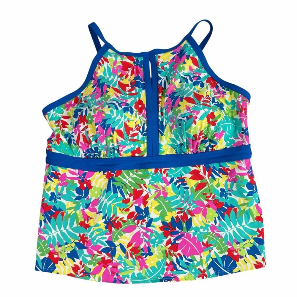 Lands' End Tankini Top Keyhole High Neck size 22W